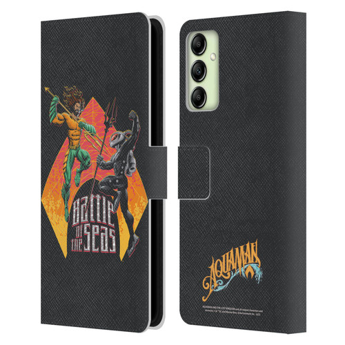 Aquaman And The Lost Kingdom Graphics Battle Of The Seas Leather Book Wallet Case Cover For Samsung Galaxy A14 5G