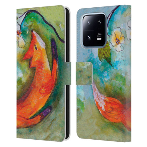 Wyanne Animals Fox In The Round Leather Book Wallet Case Cover For Xiaomi 13 Pro 5G