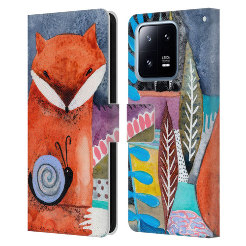 Wyanne Animals Nighty Nite Fox Leather Book Wallet Case Cover For Xiaomi 13 Pro 5G