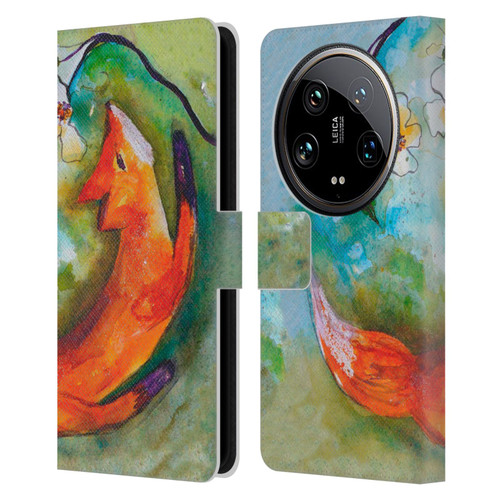 Wyanne Animals Fox In The Round Leather Book Wallet Case Cover For Xiaomi 14 Ultra