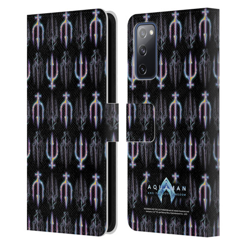Aquaman And The Lost Kingdom Graphics Trident Pattern Leather Book Wallet Case Cover For Samsung Galaxy S20 FE / 5G