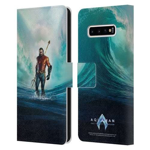 Aquaman And The Lost Kingdom Graphics Poster Leather Book Wallet Case Cover For Samsung Galaxy S10+ / S10 Plus