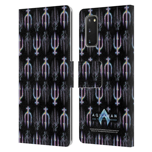 Aquaman And The Lost Kingdom Graphics Trident Pattern Leather Book Wallet Case Cover For Samsung Galaxy S20 / S20 5G