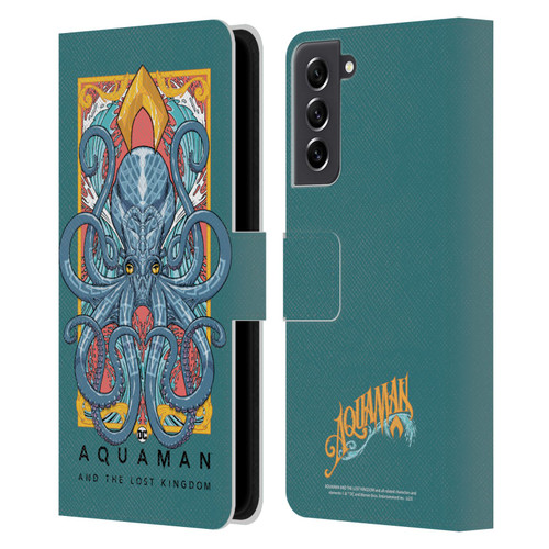 Aquaman And The Lost Kingdom Graphics Octopus Leather Book Wallet Case Cover For Samsung Galaxy S21 FE 5G