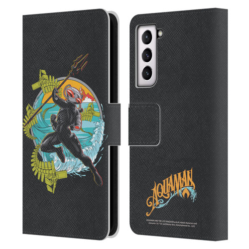 Aquaman And The Lost Kingdom Graphics Black Manta Art Leather Book Wallet Case Cover For Samsung Galaxy S21 5G