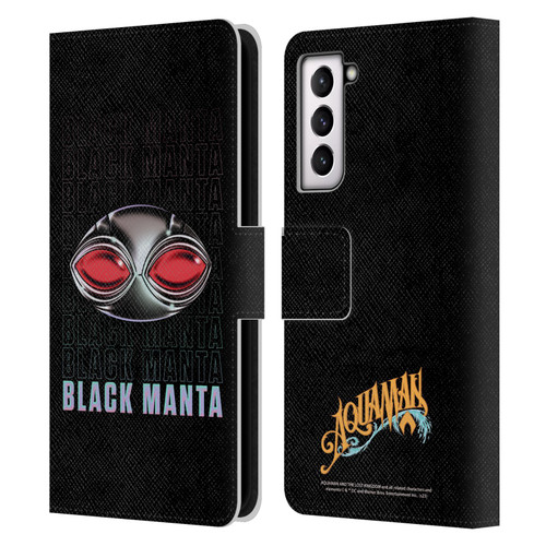 Aquaman And The Lost Kingdom Graphics Black Manta Helmet Leather Book Wallet Case Cover For Samsung Galaxy S21 5G