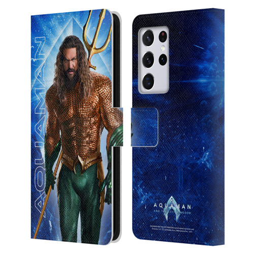 Aquaman And The Lost Kingdom Graphics Arthur Curry Leather Book Wallet Case Cover For Samsung Galaxy S21 Ultra 5G
