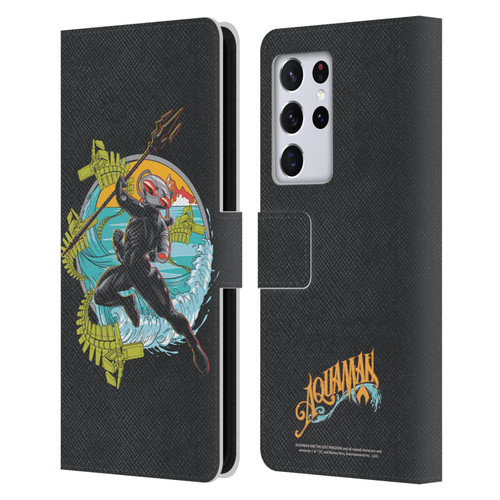 Aquaman And The Lost Kingdom Graphics Black Manta Art Leather Book Wallet Case Cover For Samsung Galaxy S21 Ultra 5G