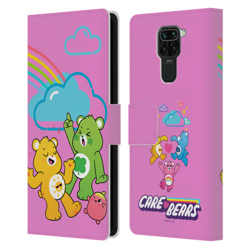 Care Bears Characters Funshine, Cheer And Grumpy Group Leather Book Wallet Case Cover For Xiaomi Redmi Note 9 / Redmi 10X 4G