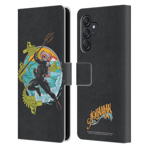 Aquaman And The Lost Kingdom Graphics Black Manta Art Leather Book Wallet Case Cover For Samsung Galaxy M55 5G