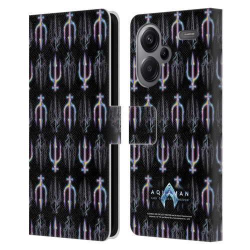 Aquaman And The Lost Kingdom Graphics Trident Pattern Leather Book Wallet Case Cover For Xiaomi Redmi Note 13 Pro Plus 5G