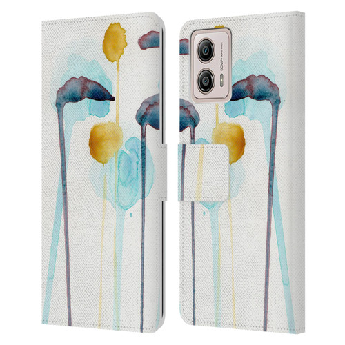 Wyanne Nature Botanical Study 3 Leather Book Wallet Case Cover For Motorola Moto G53 5G