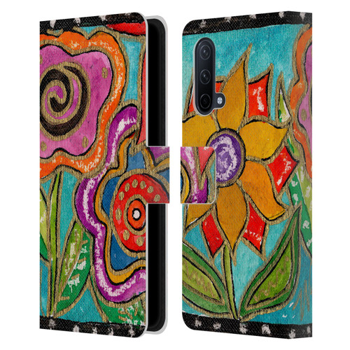 Wyanne Nature Funky Flower Garden Leather Book Wallet Case Cover For OnePlus Nord CE 5G