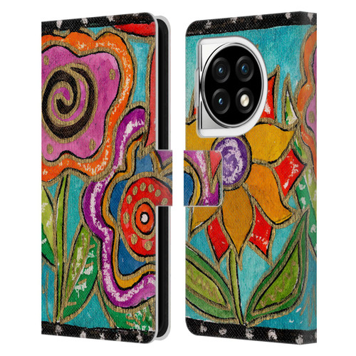 Wyanne Nature Funky Flower Garden Leather Book Wallet Case Cover For OPPO OnePlus Ace 3 5G