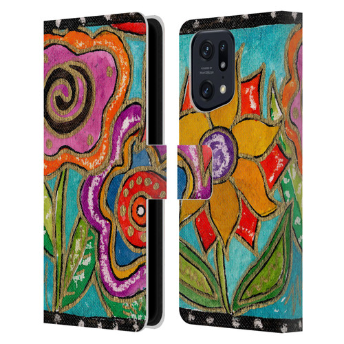 Wyanne Nature Funky Flower Garden Leather Book Wallet Case Cover For OPPO Find X5 Pro