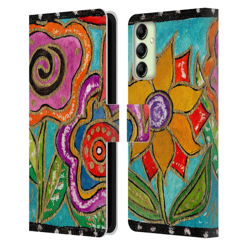 Wyanne Nature Funky Flower Garden Leather Book Wallet Case Cover For Samsung Galaxy A14 5G