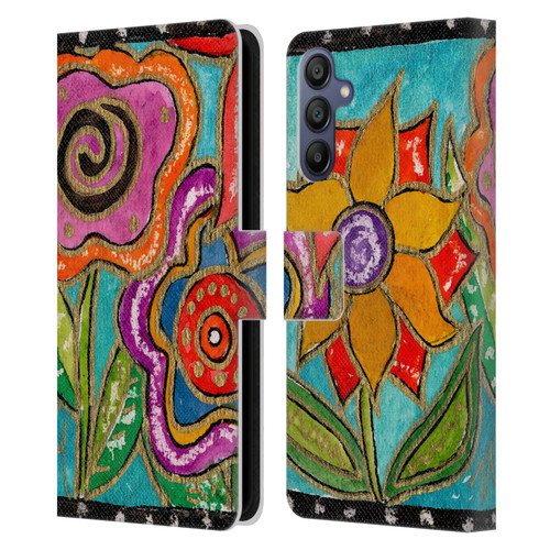 Wyanne Nature Funky Flower Garden Leather Book Wallet Case Cover For Samsung Galaxy A15