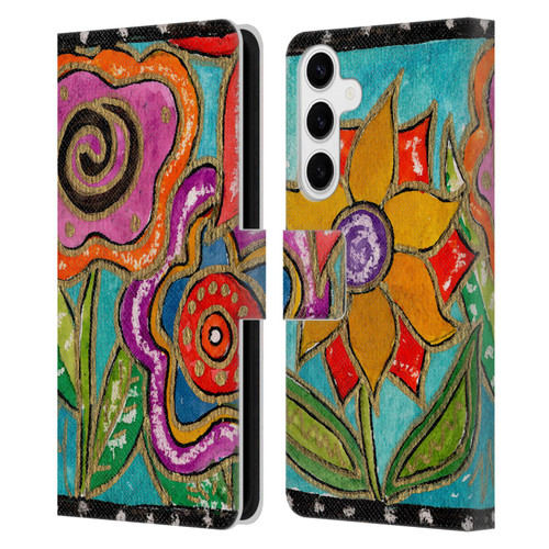 Wyanne Nature Funky Flower Garden Leather Book Wallet Case Cover For Samsung Galaxy S24+ 5G