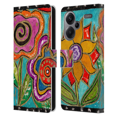 Wyanne Nature Funky Flower Garden Leather Book Wallet Case Cover For Xiaomi Redmi Note 13 Pro Plus 5G