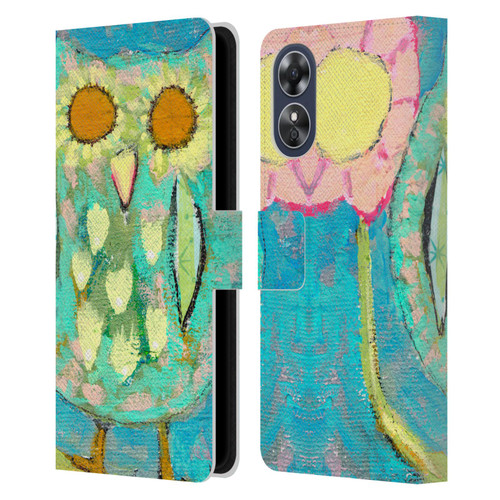 Wyanne Owl Blinded By The Light Leather Book Wallet Case Cover For OPPO A17