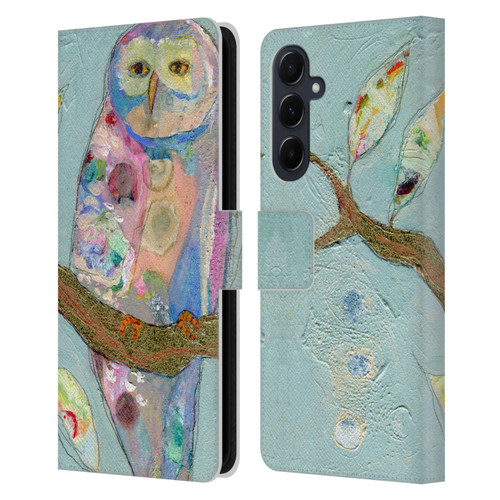 Wyanne Owl An Old Soul Leather Book Wallet Case Cover For Samsung Galaxy A55 5G