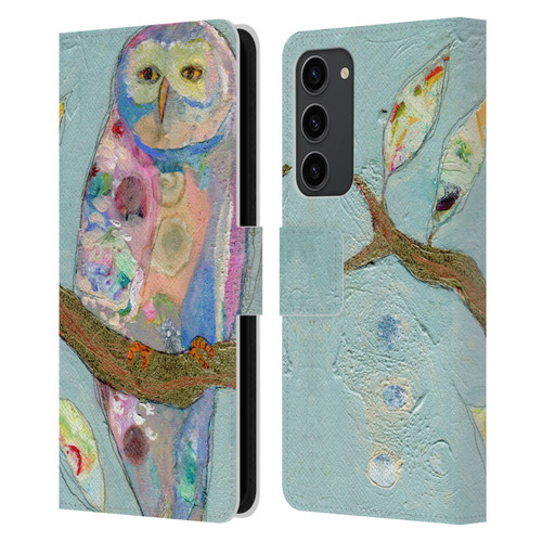 Wyanne Owl An Old Soul Leather Book Wallet Case Cover For Samsung Galaxy S23+ 5G