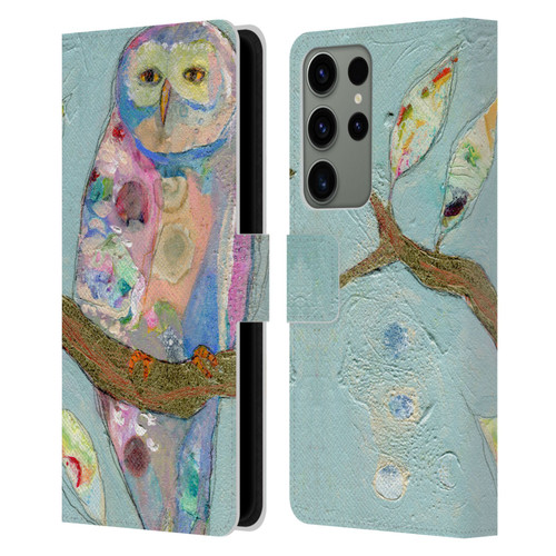 Wyanne Owl An Old Soul Leather Book Wallet Case Cover For Samsung Galaxy S23 Ultra 5G