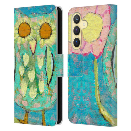 Wyanne Owl Blinded By The Light Leather Book Wallet Case Cover For Samsung Galaxy S24 5G