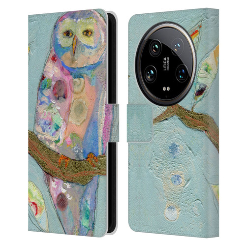 Wyanne Owl An Old Soul Leather Book Wallet Case Cover For Xiaomi 14 Ultra