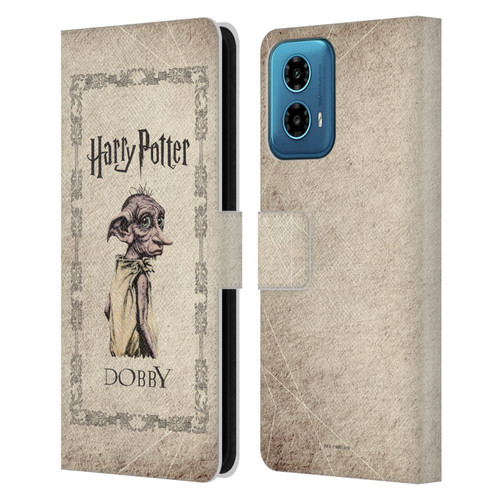 Harry Potter Chamber Of Secrets II Dobby House Elf Creature Leather Book Wallet Case Cover For Motorola Moto G34 5G