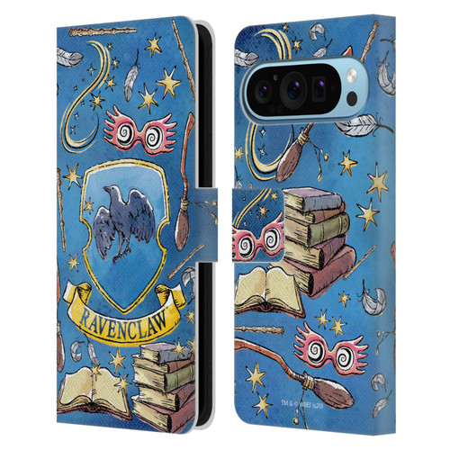 Harry Potter Deathly Hallows XIII Ravenclaw Pattern Leather Book Wallet Case Cover For Google Pixel 9 / Pixel 9 Pro