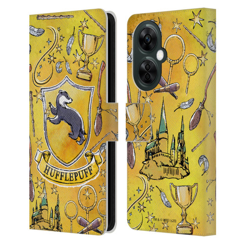 Harry Potter Deathly Hallows XIII Hufflepuff Pattern Leather Book Wallet Case Cover For OnePlus Nord CE 3 Lite 5G