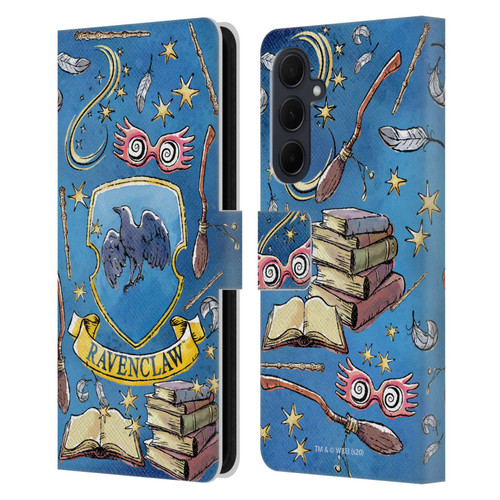 Harry Potter Deathly Hallows XIII Ravenclaw Pattern Leather Book Wallet Case Cover For Samsung Galaxy A35 5G