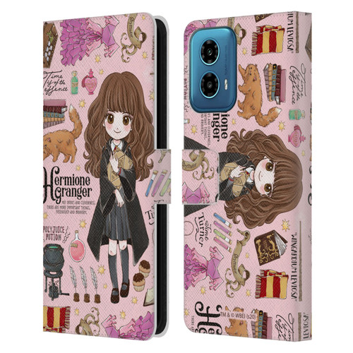Harry Potter Deathly Hallows XXXVII Hermione Pattern Leather Book Wallet Case Cover For Motorola Moto G34 5G