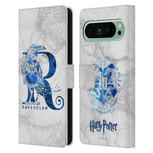 Harry Potter Deathly Hallows IX Ravenclaw Aguamenti Leather Book Wallet Case Cover For Google Pixel 9 Pro XL