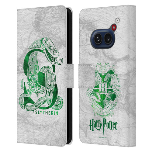 Harry Potter Deathly Hallows IX Slytherin Aguamenti Leather Book Wallet Case Cover For Nothing Phone (2a)