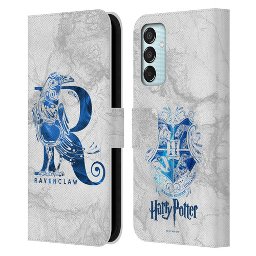 Harry Potter Deathly Hallows IX Ravenclaw Aguamenti Leather Book Wallet Case Cover For Samsung Galaxy M15/F15 5G