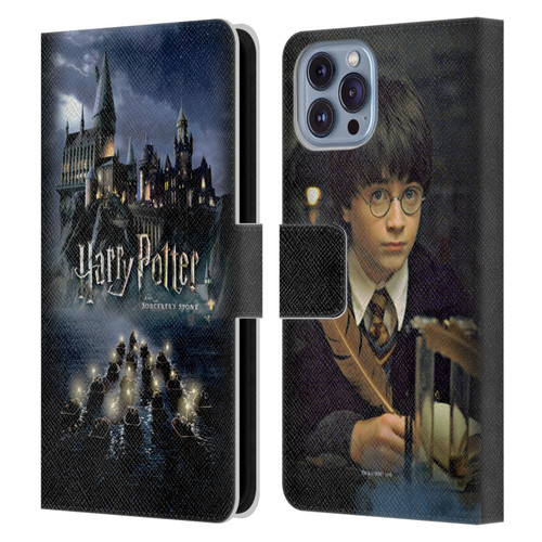 Harry Potter Sorcerer's Stone II Castle Leather Book Wallet Case Cover For Apple iPhone 14