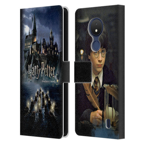 Harry Potter Sorcerer's Stone II Castle Leather Book Wallet Case Cover For Nokia C21