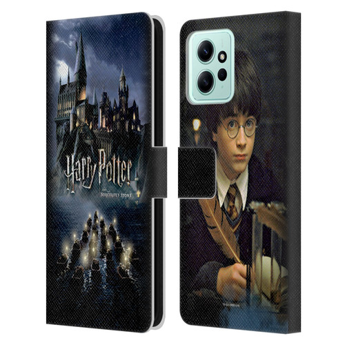 Harry Potter Sorcerer's Stone II Castle Leather Book Wallet Case Cover For Xiaomi Redmi 12