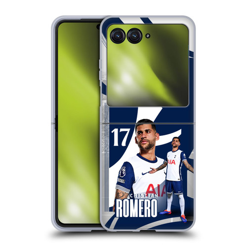 Tottenham Hotspur F.C. 2024/25 First Team Cristian Romero Soft Gel Case for Motorola Razr 40 Ultra / Razr+ 2023