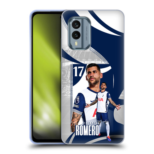 Tottenham Hotspur F.C. 2024/25 First Team Cristian Romero Soft Gel Case for Nokia X30