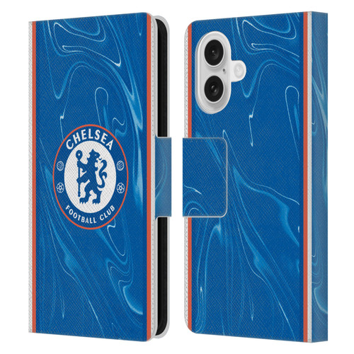 Chelsea Football Club 2024/25 Kit Home Leather Book Wallet Case Cover For Apple iPhone 16