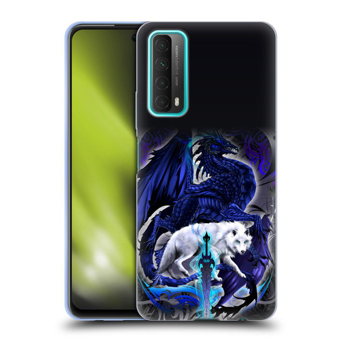 Ruth Thompson Dragons with Swords Alpha Blade & Fantasy Wolf Soft Gel Case for Huawei P Smart (2021)