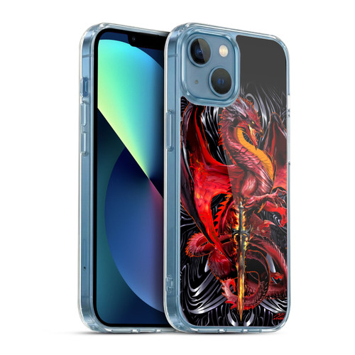 Ruth Thompson Dragons with Swords Wrath Blade Soft Gel Case for Apple iPhone 13 Mini & MagSafe