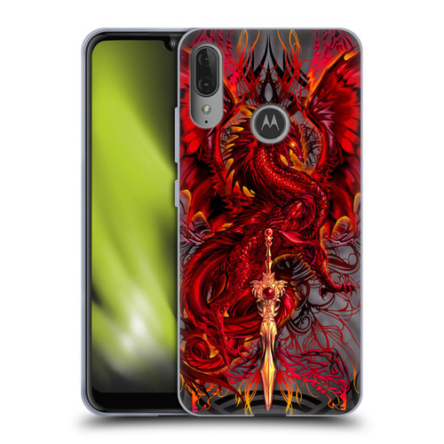 Ruth Thompson Dragons with Swords Blood Blade Fantasy Soft Gel Case for Motorola Moto E6 Plus