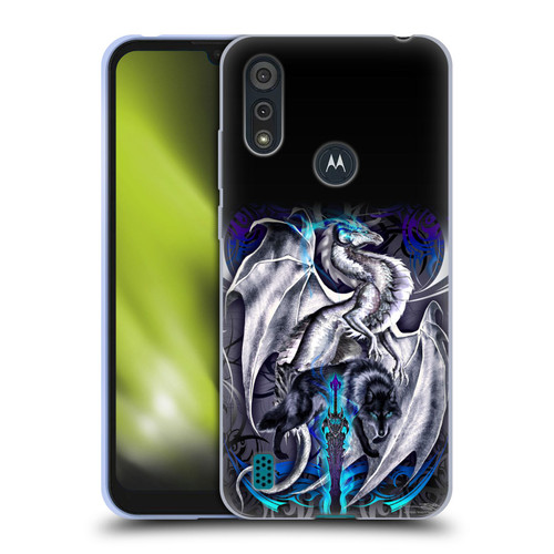 Ruth Thompson Dragons with Swords Blade & Fantasy Wolf Soft Gel Case for Motorola Moto E6s (2020)