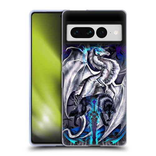 Ruth Thompson Dragons with Swords Blade & Fantasy Wolf Soft Gel Case for Google Pixel 7 Pro