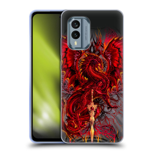 Ruth Thompson Dragons with Swords Blood Blade Fantasy Soft Gel Case for Nokia X30