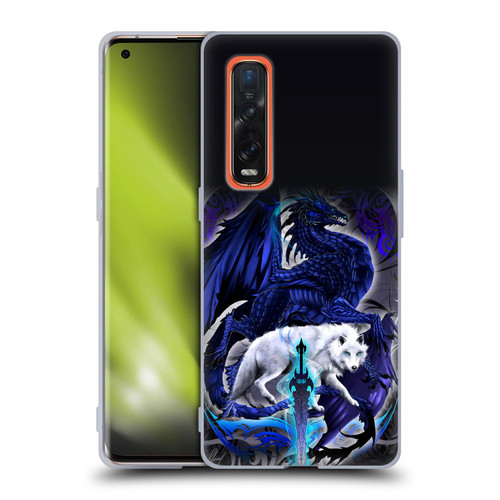 Ruth Thompson Dragons with Swords Alpha Blade & Fantasy Wolf Soft Gel Case for OPPO Find X2 Pro 5G